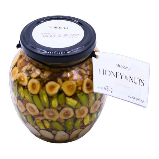Mellisterra Nuts and Polyflora Honey with Almond, Peanut, Pistachio, and Hazelnut