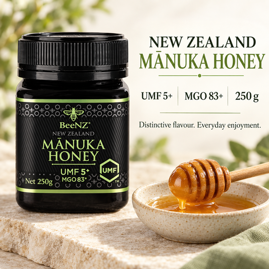BeeNZ Manuka Honey New Zealand UMF +5 250 g