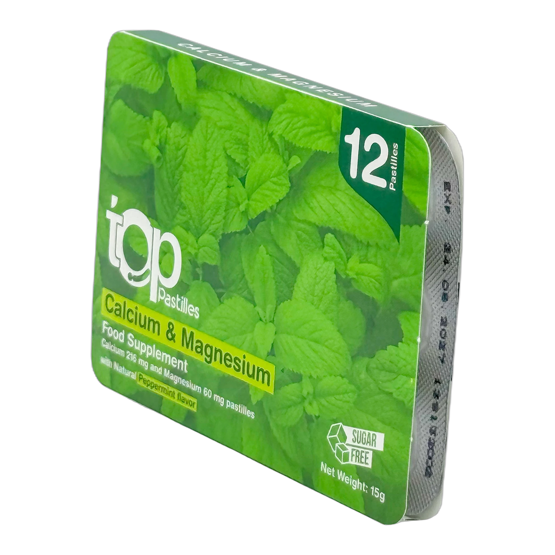 Top Calcium and Magnesium Ca 216 mg Mg 60 mg Pastilles Natural Peppermint Flavor 12 Pastilles