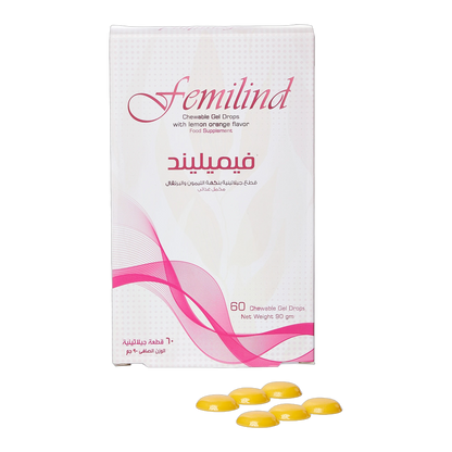 Femilind Fish Oil 428 mg Vitamins Lemon and Orange Flavor 60 Gummies