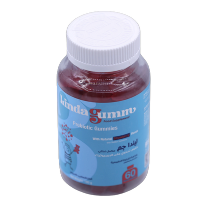Lindagum Prebiotic Inulin Fiber 190 mg Strawberry Flavor 60 Gummies