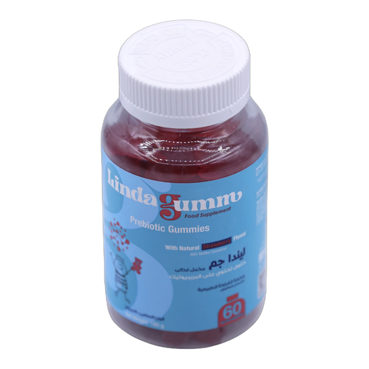Lindagum Prebiotic Inulin Fiber 190 mg Strawberry Flavor 60 Gummies
