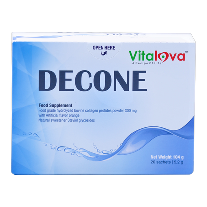 Decone N-Acetylcysteine and Collagen 300 mg with Bromelain Orange Flavor 20 Sachets