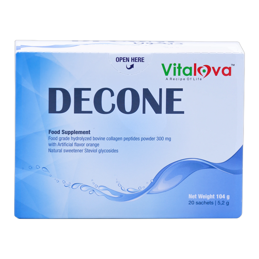 Decone N-Acetylcysteine and Collagen 300 mg with Bromelain Orange Flavor 20 Sachets