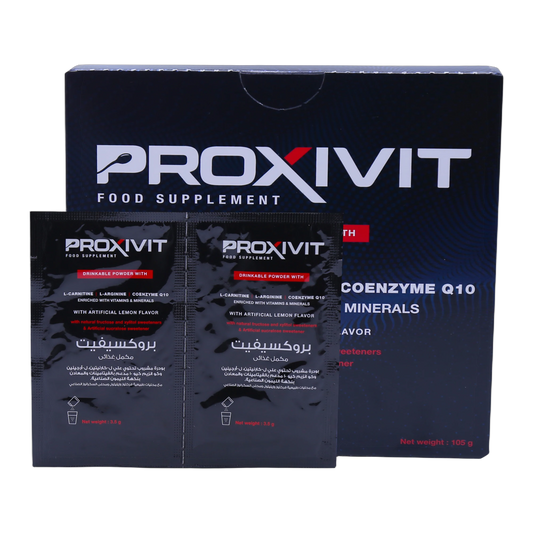 Proxivit L-Carnitine 1.7g L-Arginine Co Q10 with Vitamins and Minerals Lemon Flavor 30 Sachets