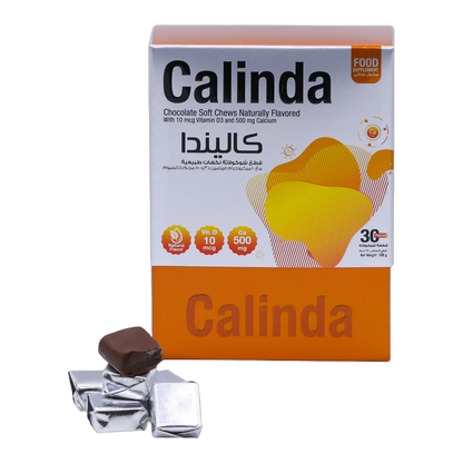 Calinda Calcium 0.5g with Vitamin D3 400 IU Milk Chocolate Flavor 30 Pieces
