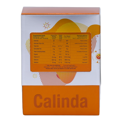Calinda Calcium 0.5g with Vitamin D3 400 IU Milk Chocolate Flavor 30 Pieces