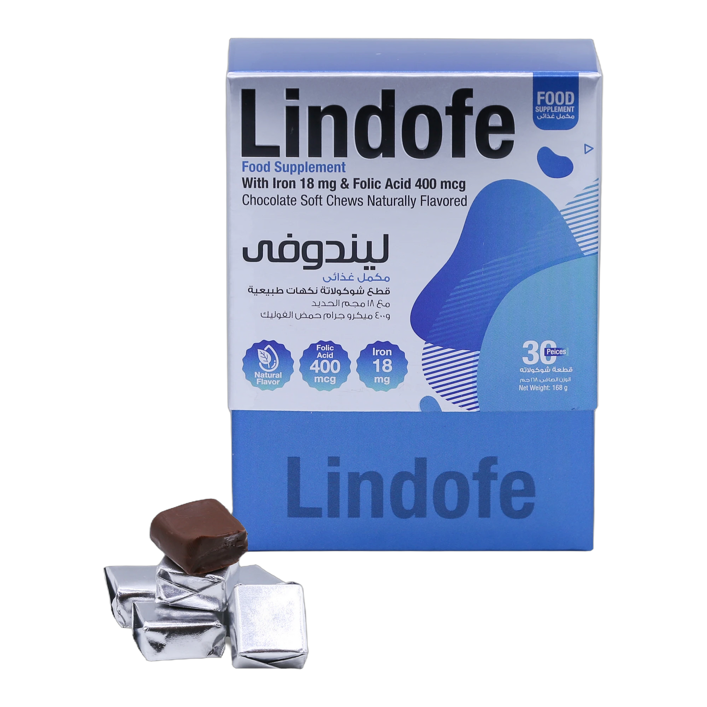Lindofe Dark chocolate with Iron 18mg and Folic Acid 400 mcg 30 chews