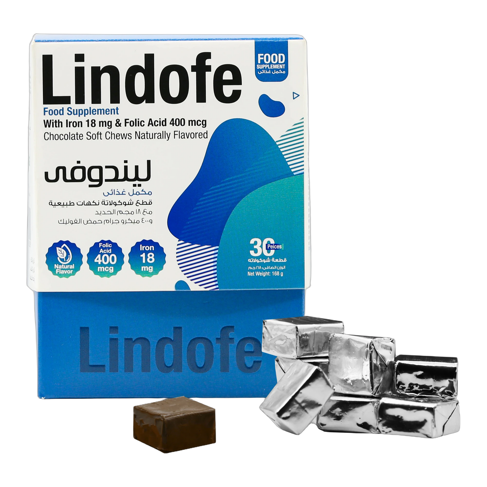 Lindofe Dark chocolate with Iron 18mg and Folic Acid 400 mcg 30 chews
