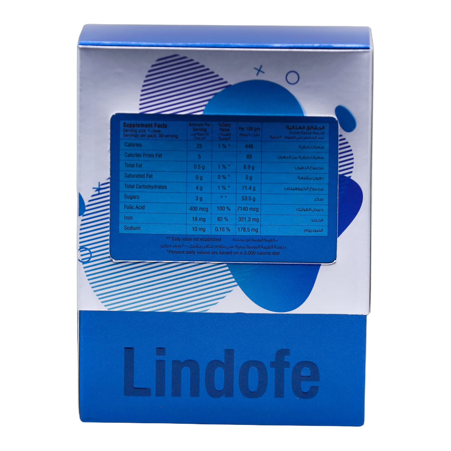 Lindofe Dark chocolate with Iron 18mg and Folic Acid 400 mcg 30 chews