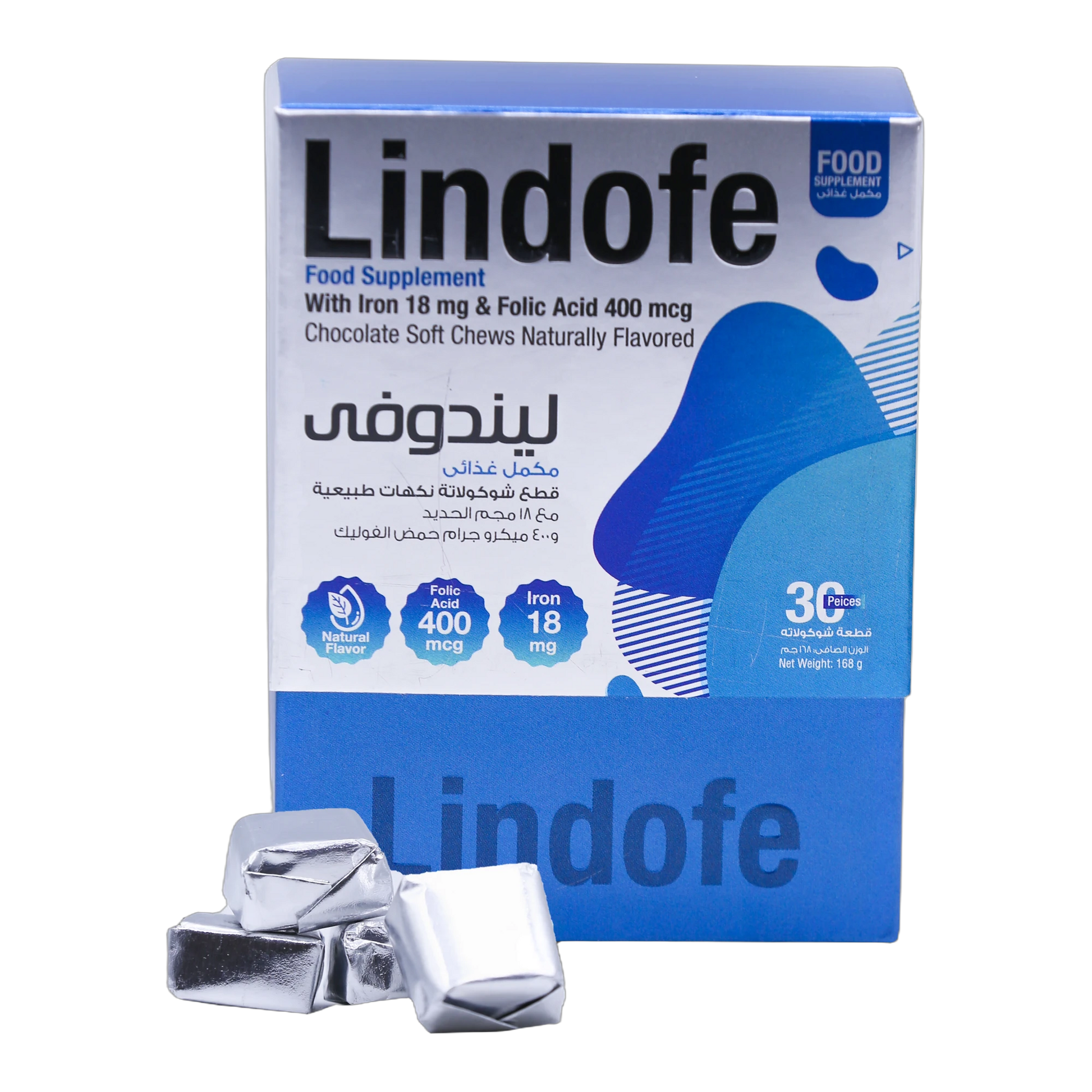 Lindofe Dark chocolate with Iron 18mg and Folic Acid 400 mcg 30 chews