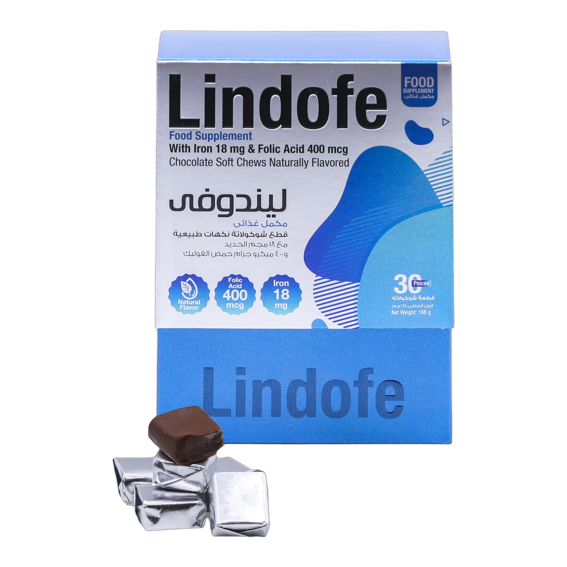 Lindofe Dark chocolate with Iron 18mg and Folic Acid 400 mcg 30 chews