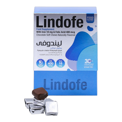 Lindofe Dark chocolate with Iron 18mg and Folic Acid 400 mcg 30 chews