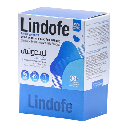 Lindofe Dark chocolate with Iron 18mg and Folic Acid 400 mcg 30 chews