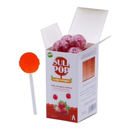 Sulipop Zinc Lollipops Strawberry Flavor 8 Pieces