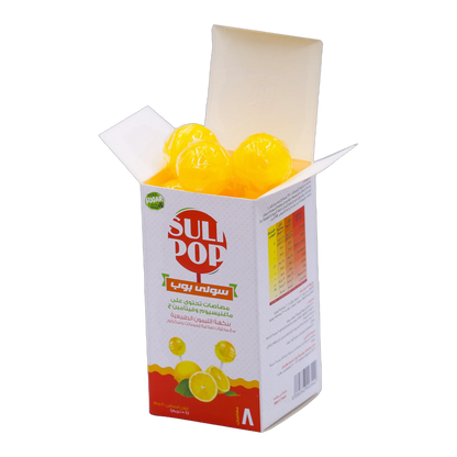 Sulipop Vitamin C and Magnesium Lollipops Refreshing Lemon Flavor 8 Pieces
