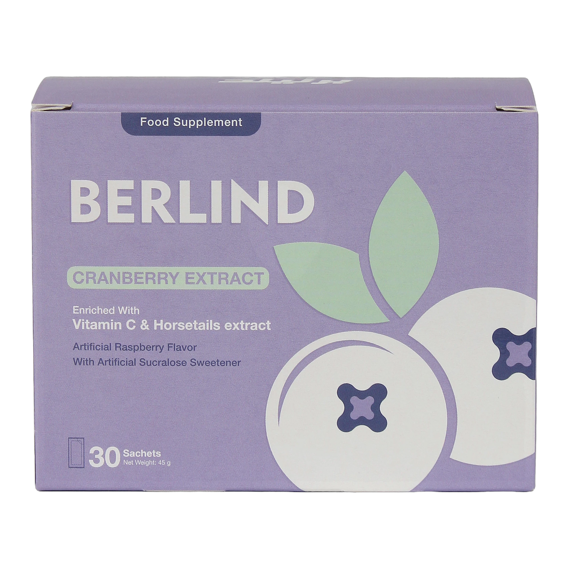 Berlind Cranberry Extract 36% PAC with Herbal Extracts and Vitamin C 10 Sachets