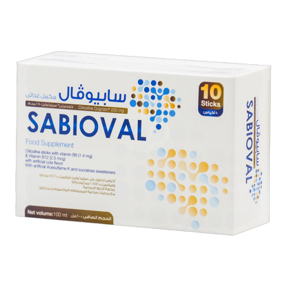 Sabioval citicholine 250mg with Vitamin B Cola Flavor 10 Sticks