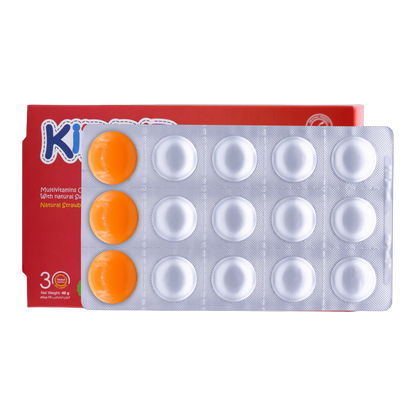 Kiddie Multivitamins Vitamin C 15 mg and Vitamin D3 5 mcg Lemon Orange, Strawberry Flavor 30 Gummies