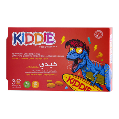 Kiddie Multivitamins Vitamin C 15 mg and Vitamin D3 5 mcg Lemon Orange, Strawberry Flavor 30 Gummies