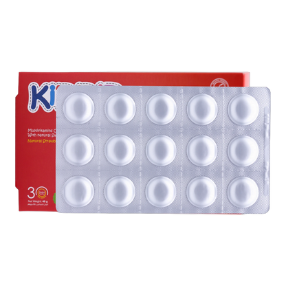 Kiddie Multivitamins Vitamin C 15 mg and Vitamin D3 5 mcg Lemon Orange, Strawberry Flavor 30 Gummies