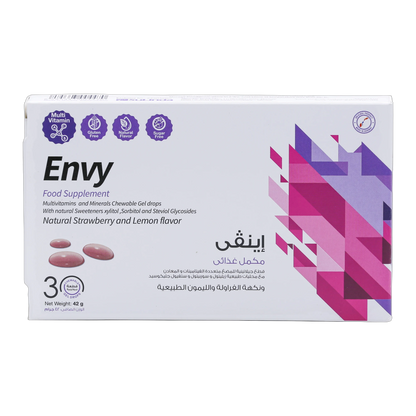 Envy Biotin 30 mcg Vitamins and Minerals Strawberry and Lemon Flavor 30 Gummies