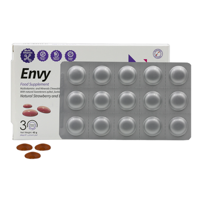 Envy Biotin 30 mcg Vitamins and Minerals Strawberry and Lemon Flavor 30 Gummies