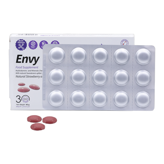 Envy Biotin 30 mcg Vitamins and Minerals Strawberry and Lemon Flavor 30 Gummies