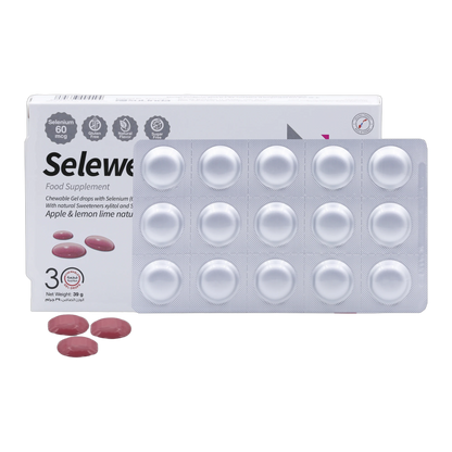 Selewell Selenium 60mcg Apple and  Lemon Flavor 30 Gummies
