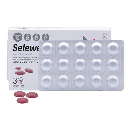 Selewell Selenium 60mcg Apple and  Lemon Flavor 30 Gummies