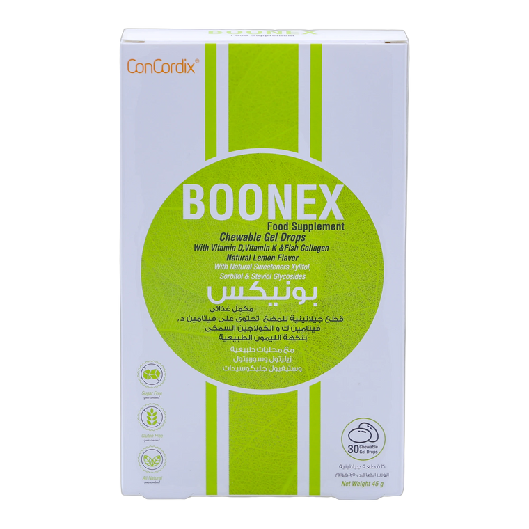 Boonex Collagen 225 mg with Vitamin D3 and K2 lemon flavor