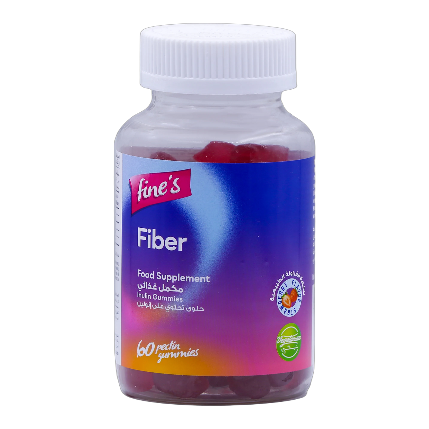 Fine's Fiber Inulin 190mg Strawberry Flavor 60 Gummies