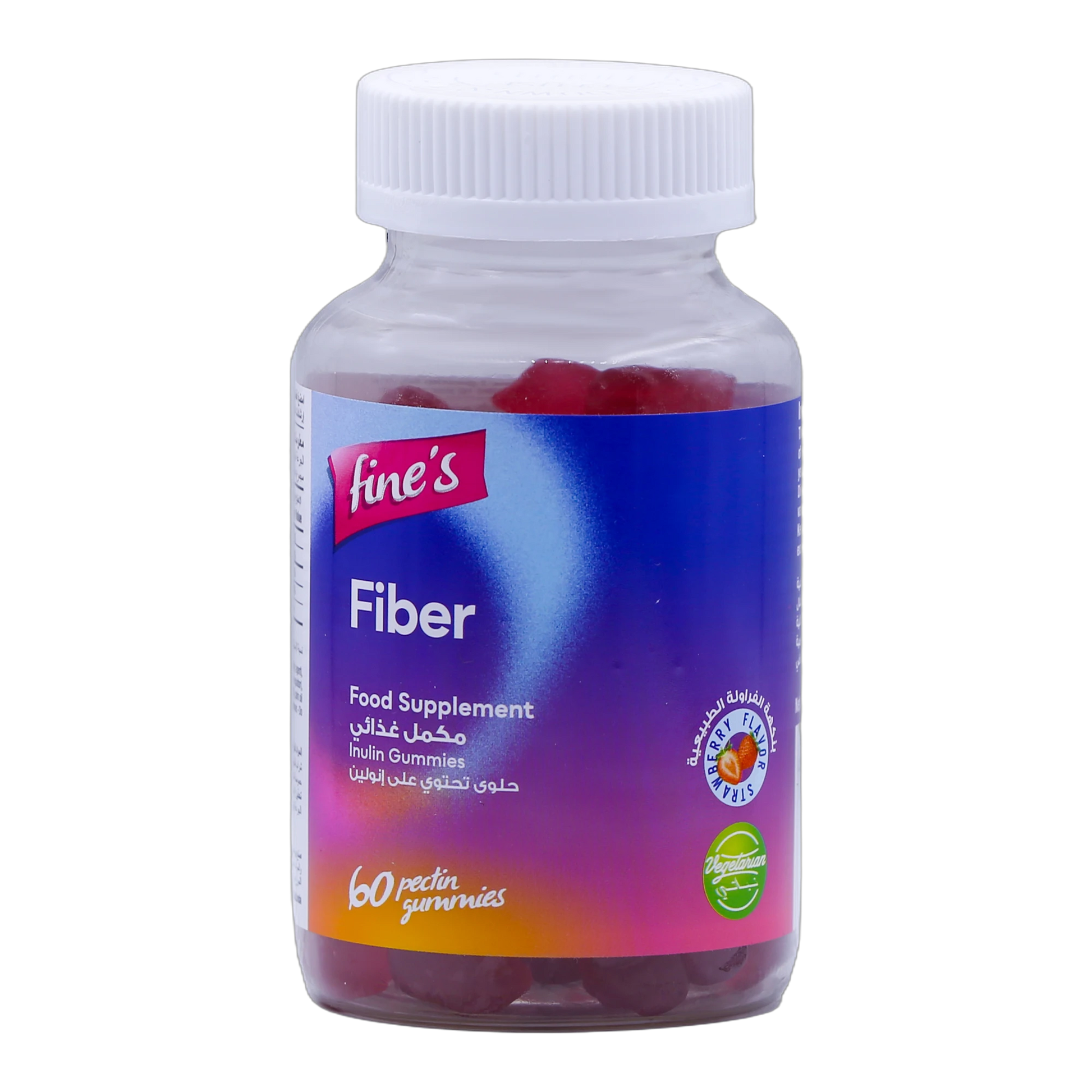 Fine's Fiber Inulin 190mg Strawberry Flavor 60 Gummies