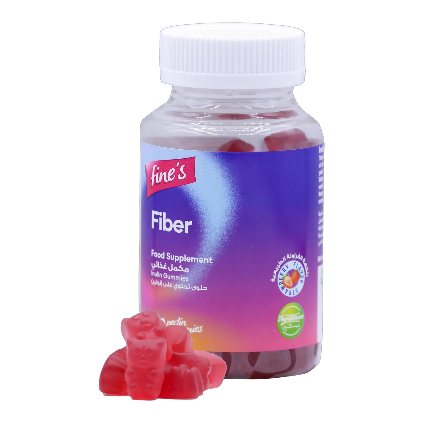 Fine's Fiber Inulin 190mg Strawberry Flavor 60 Gummies
