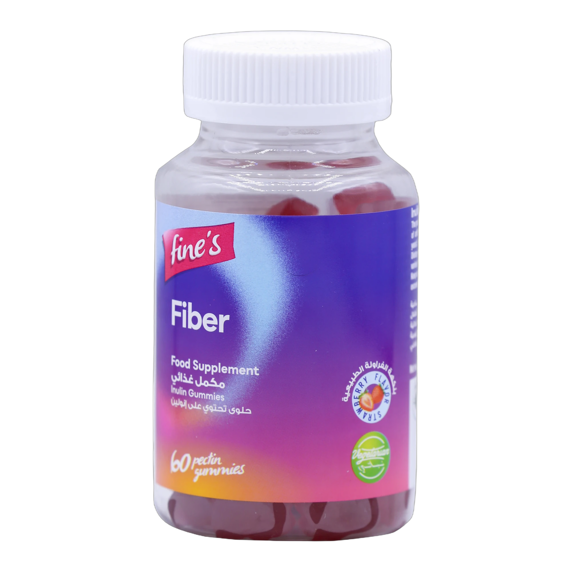 Fine's Fiber Inulin 190mg Strawberry Flavor 60 Gummies