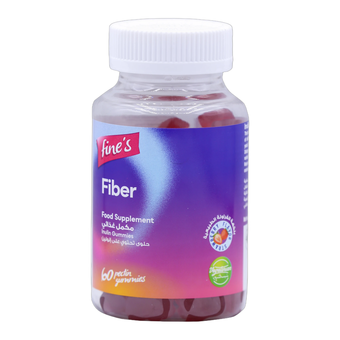 Fine's Fiber Inulin 190mg Strawberry Flavor 60 Gummies