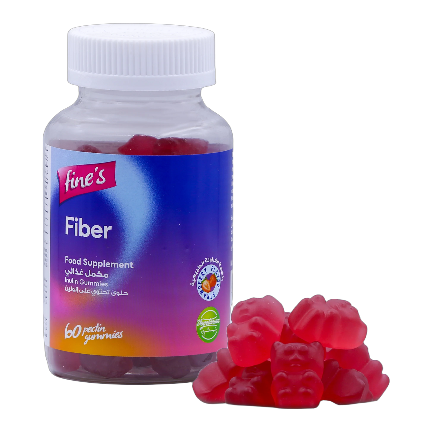 Fine's Fiber Inulin 190mg Strawberry Flavor 60 Gummies