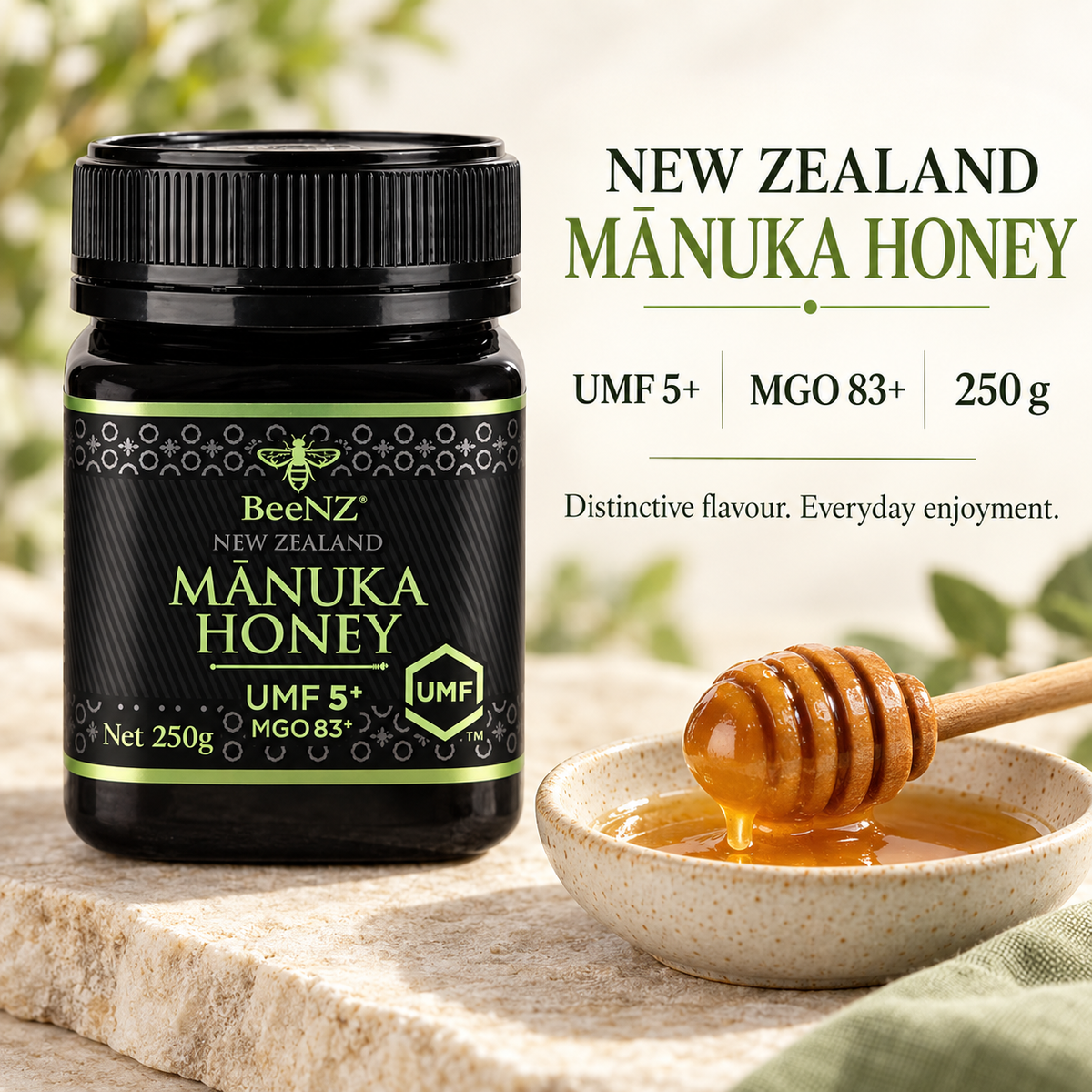 BeeNZ Manuka  Honey New Zealand UMF +5 250 g