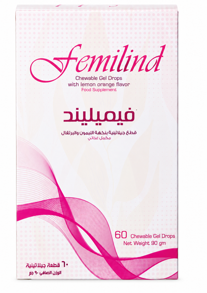 Femilind Fish Oil 428 mg Vitamins Lemon and Orange Flavor 60 Gummies