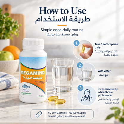 Megamind Omega 3 1,200 mg 60 Capsules